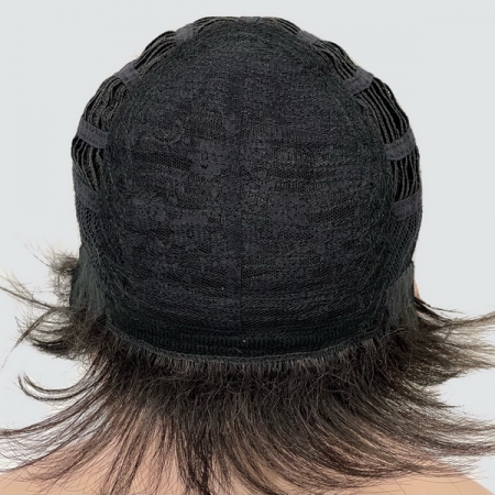 Короткий женский парик из термоволос 769, цвет MIX4-6-2 брюнет микс