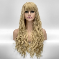 Длинный волнистый парик из термоволос 745, цвет MIX16-613 пшеничный блонд