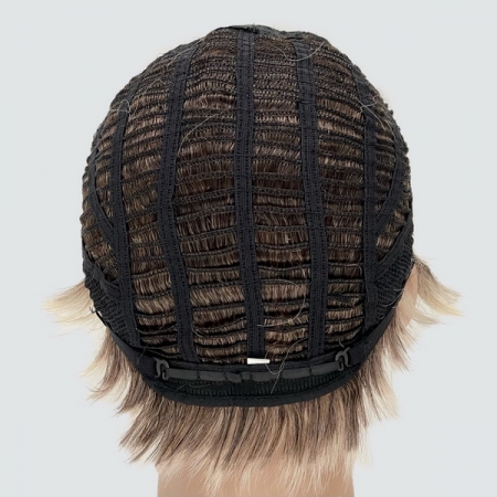 Короткий женский парик из термоволос 769, цвет Y6-BLONDMIX блондин с темной прикорневой