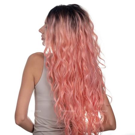 Длинный розовый парик Ann Lace на сетке
